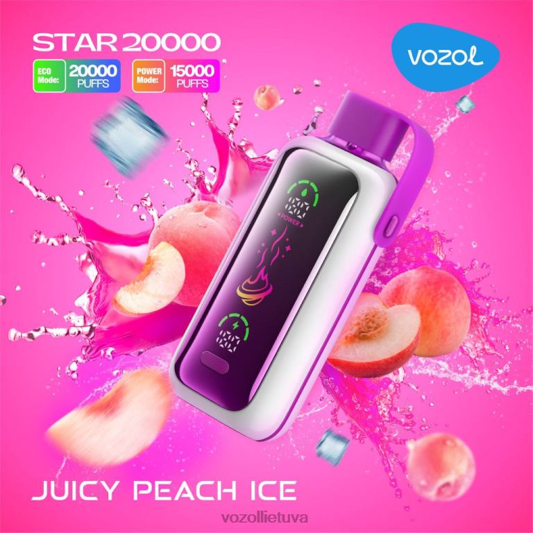 VOZOL STAR 20 000 sultingas persikų ledas XP8H210 | Vozol Vape Review