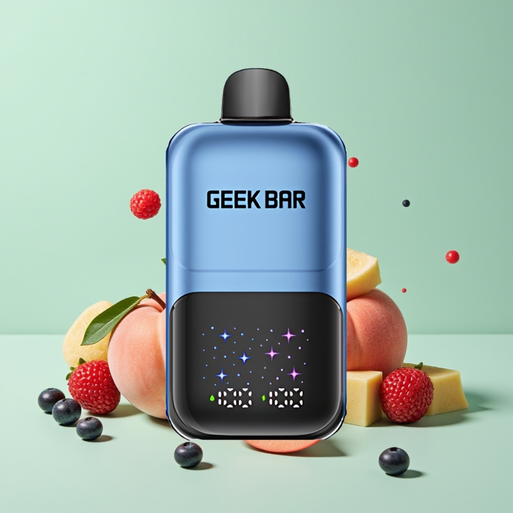 GEEK BAR 2GO 50000 Pūkšt. Ekranas, 20ml, Persikas & Uogos