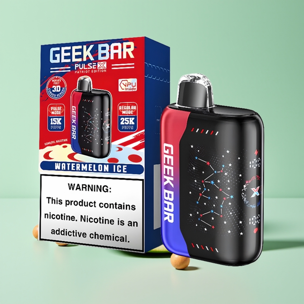 Geek Bar Pulse X 25000 Puffs, 18mL, 0-5% Nikotino, USB Type-C Patriot leidimas