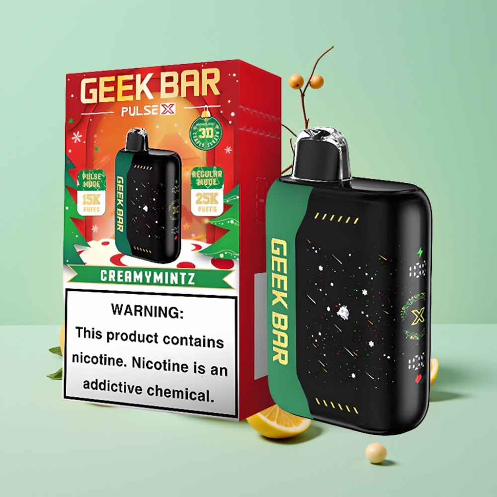 Geek Bar Pulse X 25000 Puffs, iki 25000 užsitempimų, 0-5% nikotino, 18mL skysčio, USB Type-C