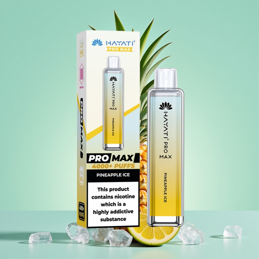 Hayati Pro Max 4000 Puffs Disposable Vape Ananasų Ledas, 1400mAh, 2ml/10ml