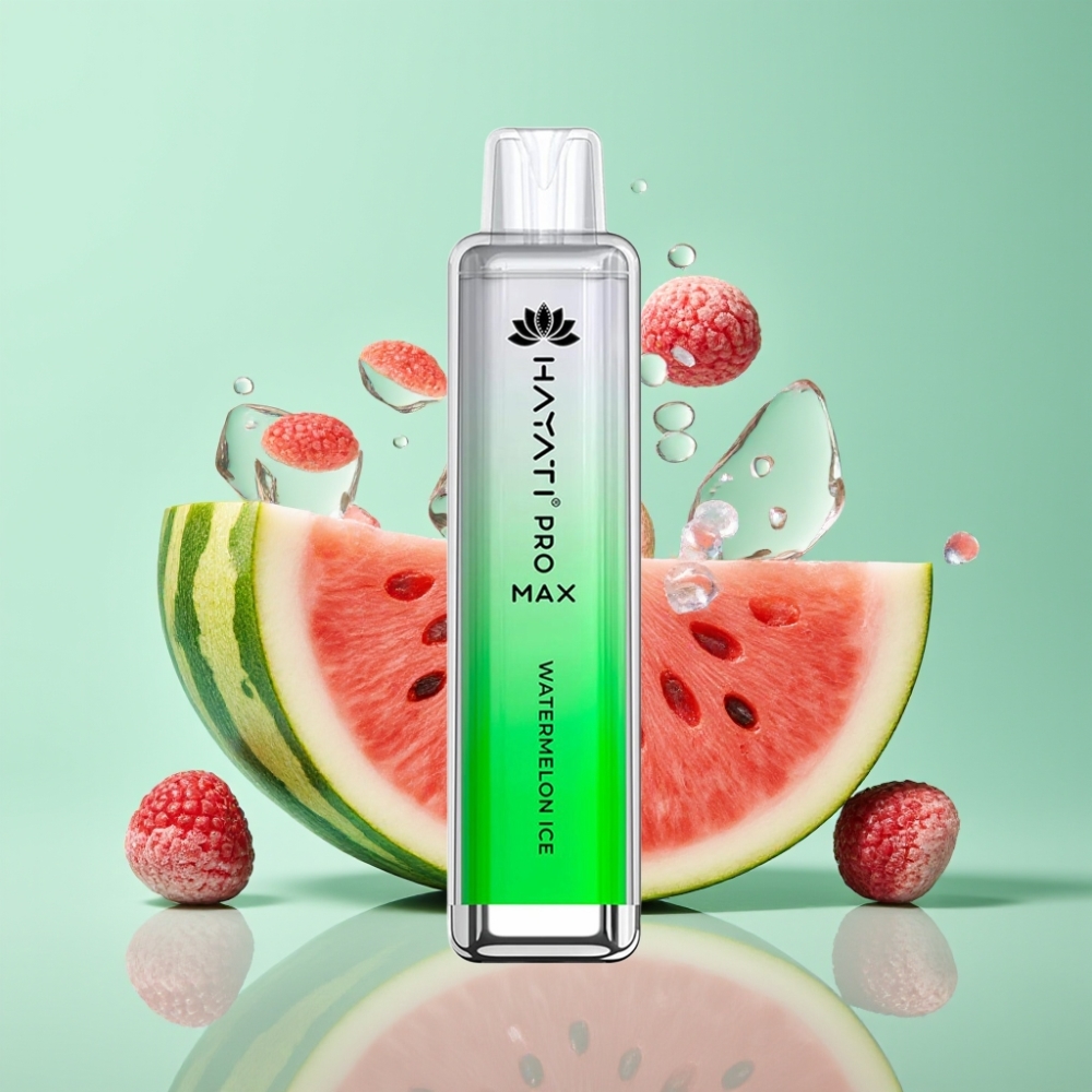 Hayati Pro Max 4000 Puffs Disposable Vape Arbūzas su Mėtute, 2ml/10ml, 1400mAh, Dual 1.1 Ohm