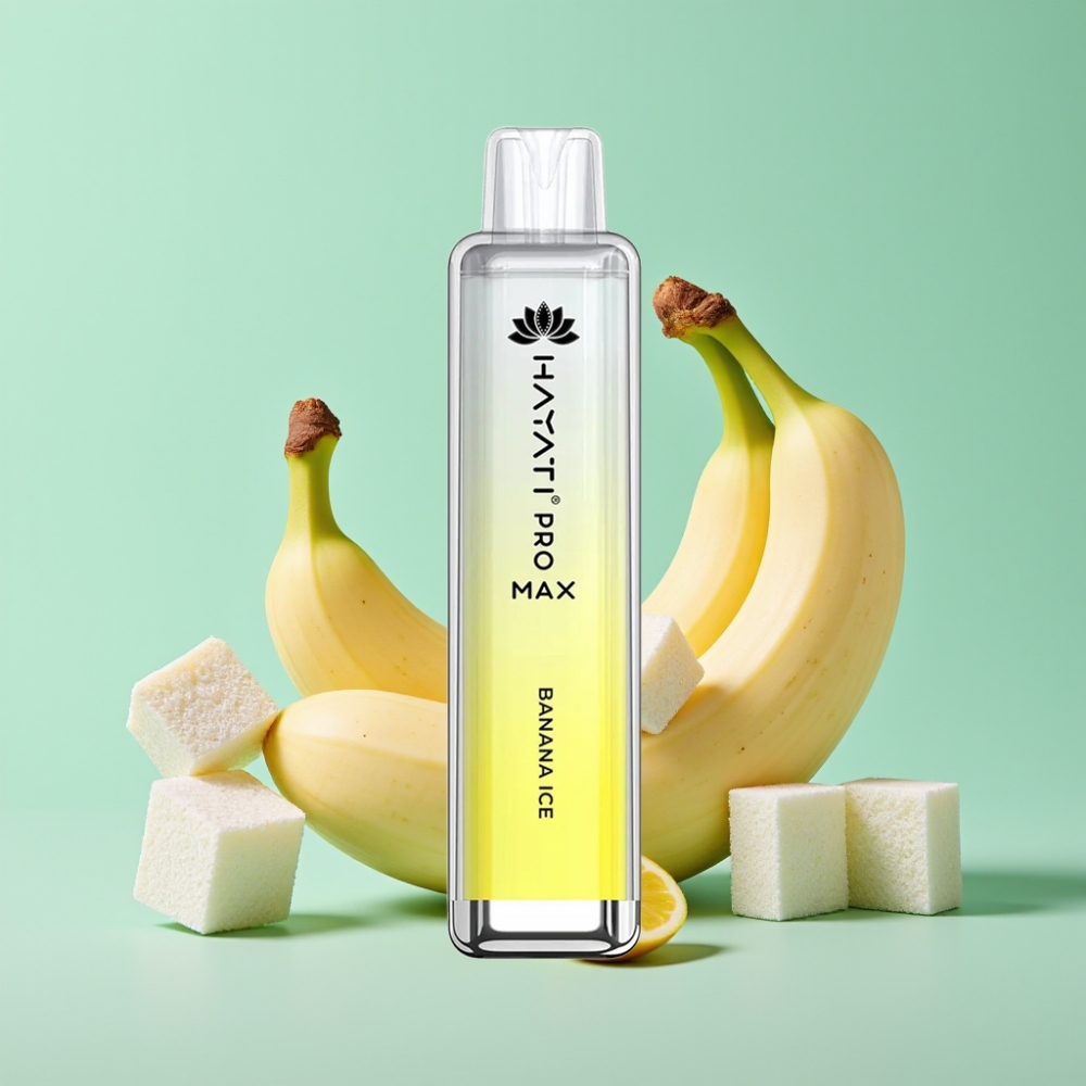 Hayati Pro Max 4000 Puffs Disposable Vape Bananų Ledas, 1400mAh, 2ml/10ml