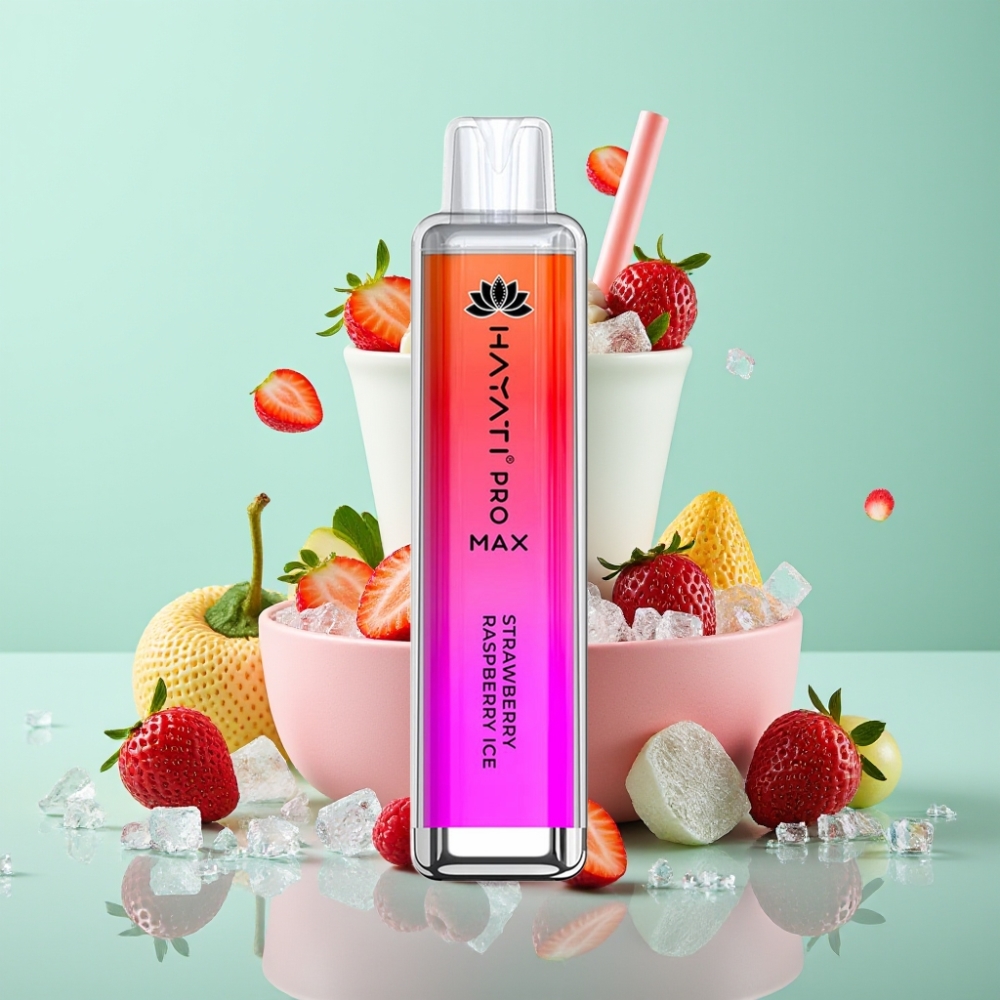 Hayati Pro Max 4000 Puffs Disposable Vape Braškės Avietės Ledas, 2ml/10ml, 1400mAh, 2%/5% Nikotino