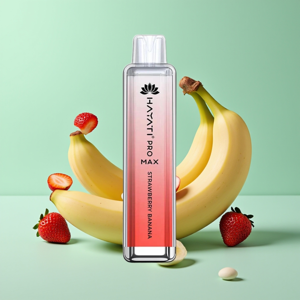 Hayati Pro Max 4000 Puffs Disposable Vape Braškinė Bananas, 2ml/10ml, 2%/5%, 1400mAh