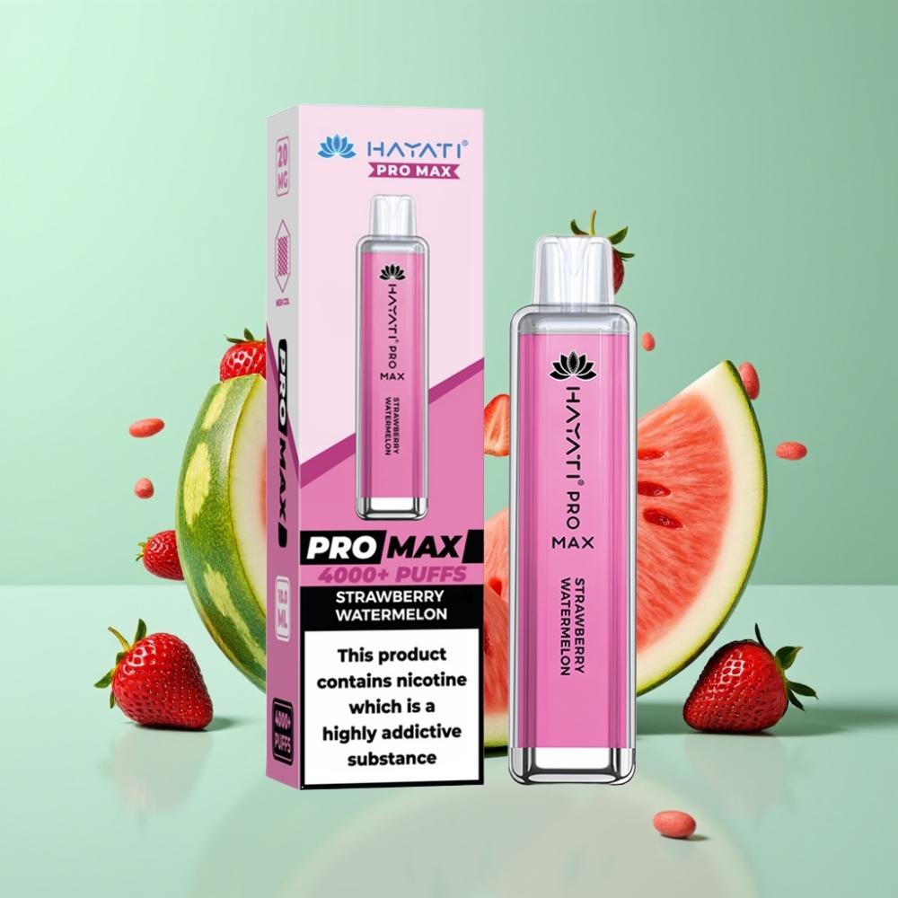 Hayati Pro Max 4000 Puffs Disposable Vape Braškinis Arbūzas, 2ml/10ml, 1400mAh