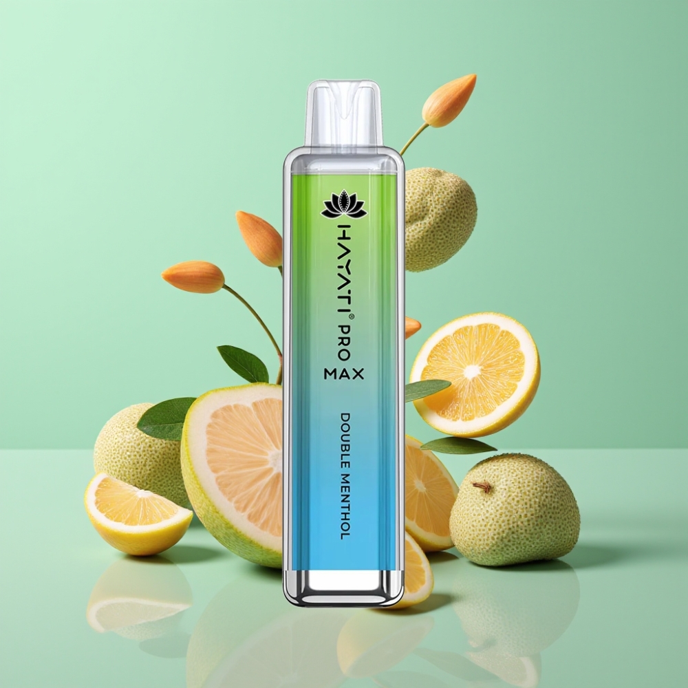 Hayati Pro Max 4000 Puffs Disposable Vape Dvigubas Mėtų, 2%, 1400mAh, 28×28×120mm