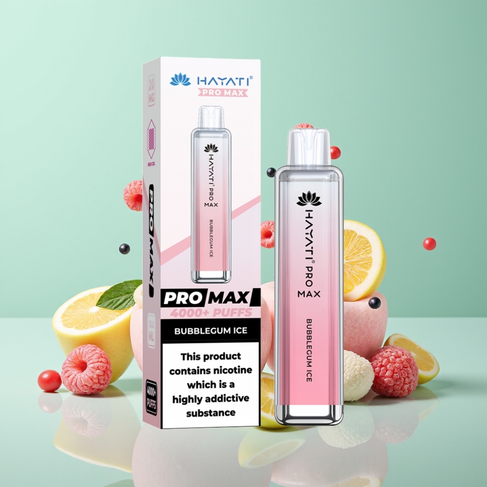 Hayati Pro Max 4000 Puffs Disposable Vape \"Gumų ledas\" 5% Nikotino, 1400mAh, 2mL