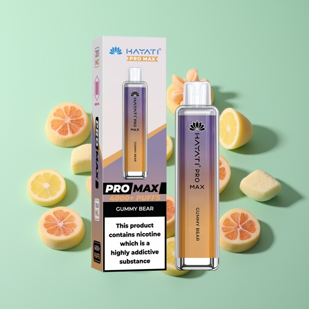 Hayati Pro Max 4000 Puffs Disposable Vape Guminukų, 2ml/10ml, 1400mAh