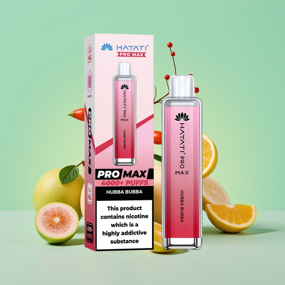Hayati Pro Max 4000 Puffs Disposable Vape Hubba Bubba, 1400mAh, 2ml/10ml