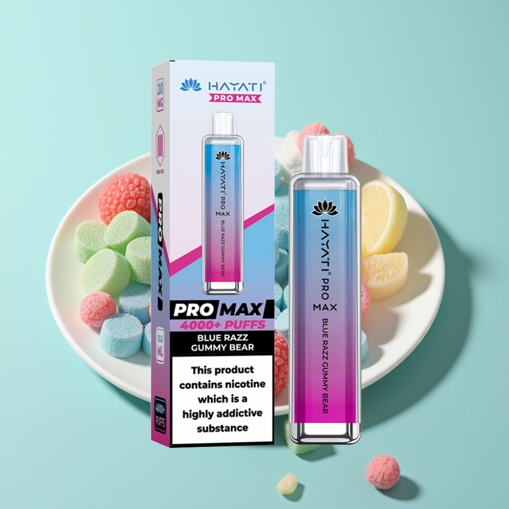 Hayati Pro Max 4000 Puffs Disposable Vape Mėlynų Guminukų Uogų, 2ml/10ml, 1400mAh