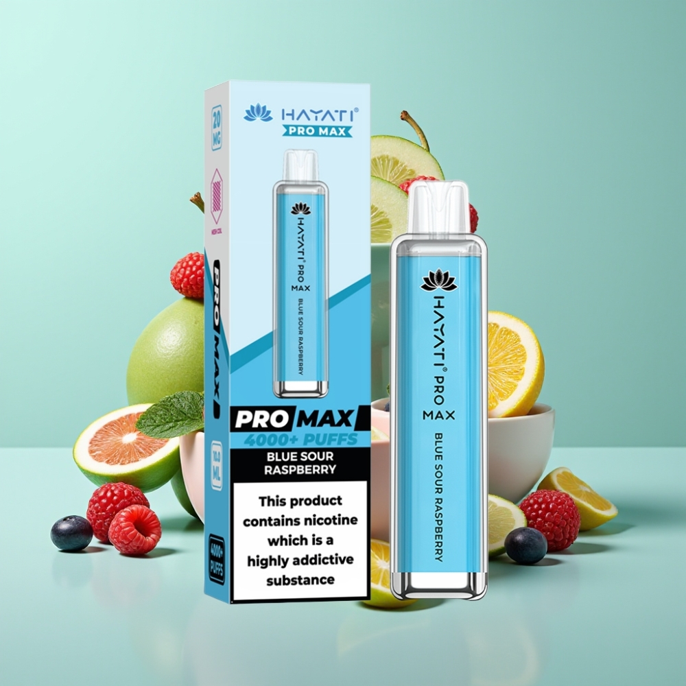 Hayati Pro Max 4000 Puffs Disposable Vape Mėlyna Rūgštinė Avietė, 2ml/10ml, 1400mAh, TPD