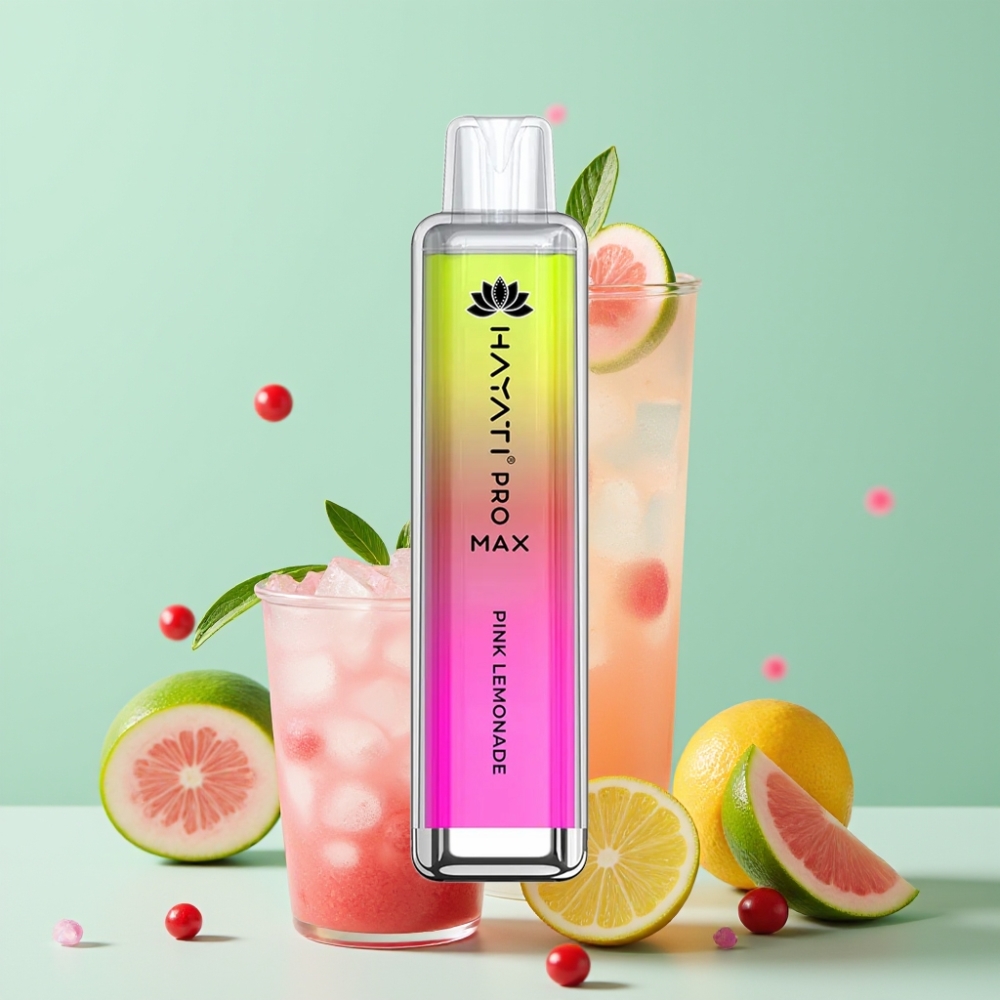 Hayati Pro Max 4000 Puffs Disposable Vape Rožinis Limonadas, 5% Nikotino, 1400mAh