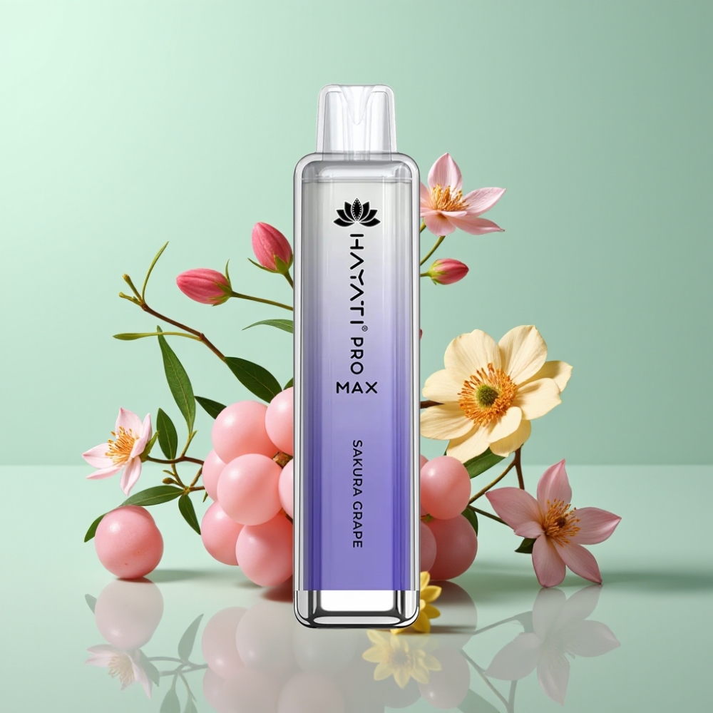 Hayati Pro Max 4000 Puffs Disposable Vape Sakurolynų Vynuogė, 2%/5%, 1400mAh, 2ml
