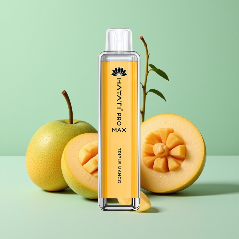 Hayati Pro Max 4000 Puffs Disposable Vape Trigubas Mango, 5% Nikotino, 1400mAh