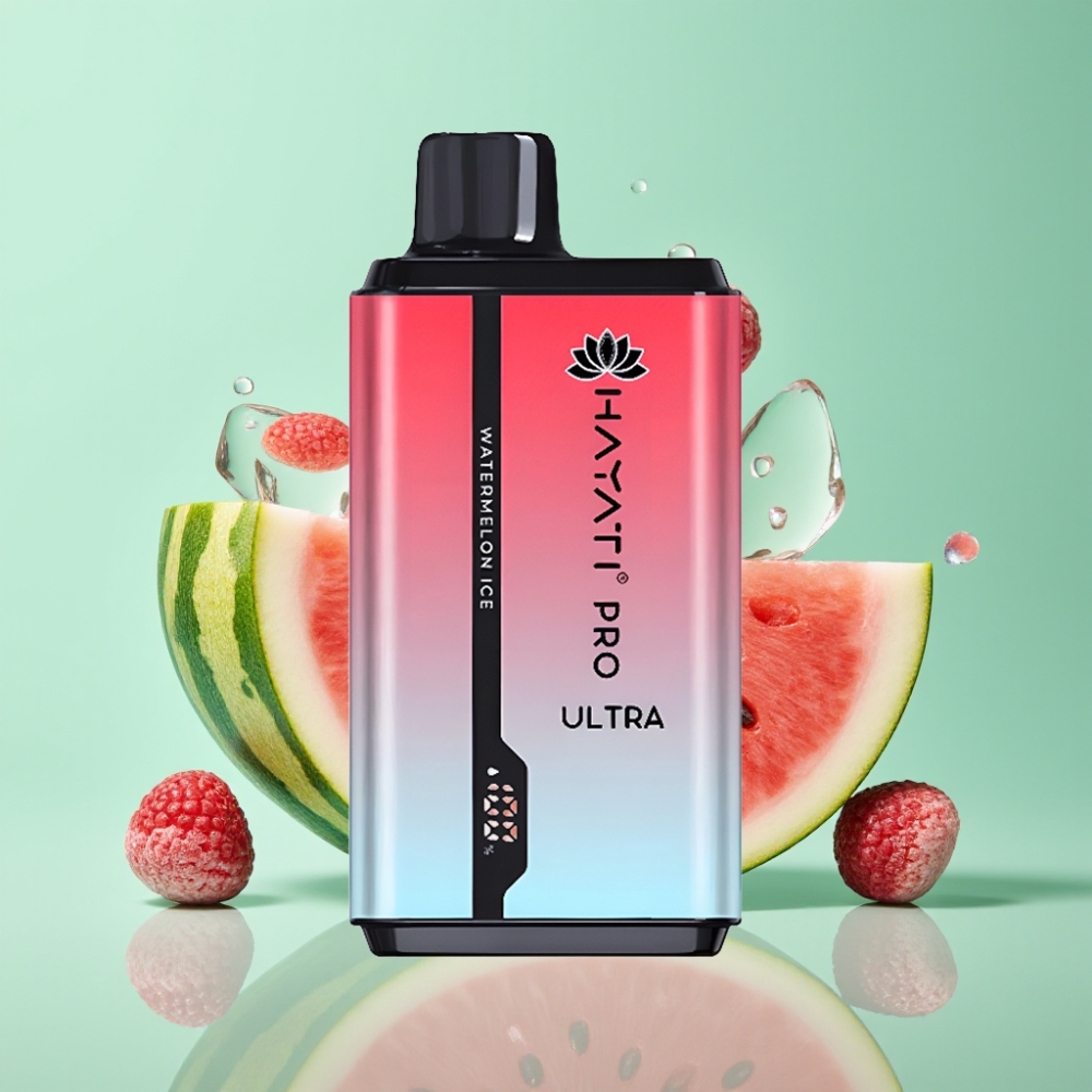 Hayati Pro Ultra 15000 Puffs Disposable Vape Arbūzas su Mėtų Skoniu, 850mAh, 2×12ml