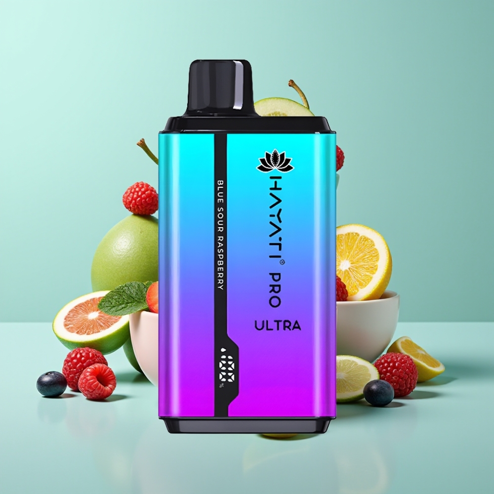 Hayati Pro Ultra 15000 Puffs Disposable Vape Mėlyna Rūgščioji Avietė, 850mAh, 2×12ml, 2%