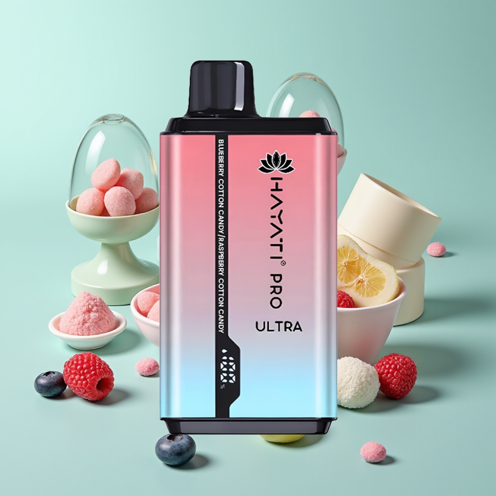 Hayati Pro Ultra 15000 Puffs Mėlynųjų Serbentų Vatainių Saldainių Aviečių Vatainių Saldainių 850mAh 2×12ml 2%