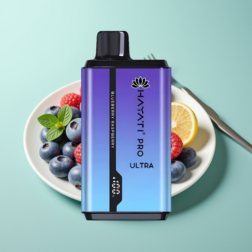 Hayati Pro Ultra 15000 Puffs Mėlynųjų aviečių ir aviečių, 850mAh, 2×12ml