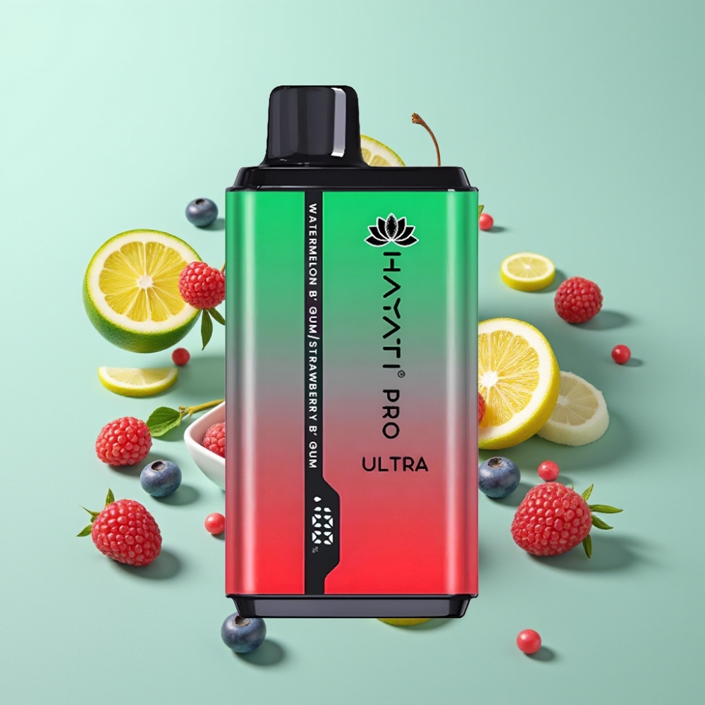 Hayati Pro Ultra 15000 Puffs Mėlynųjų aviečių vyšnių citrinų & mėlynųjų aviečių, 850mAh, 2×12ml, 2%